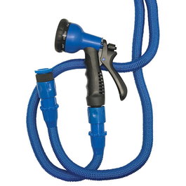 Altadex Manguera Expansy Pro Extensible Azul 22.5 m con 7 Pistolas y Adaptador, Anti Rotura, Máx. 8 Bar