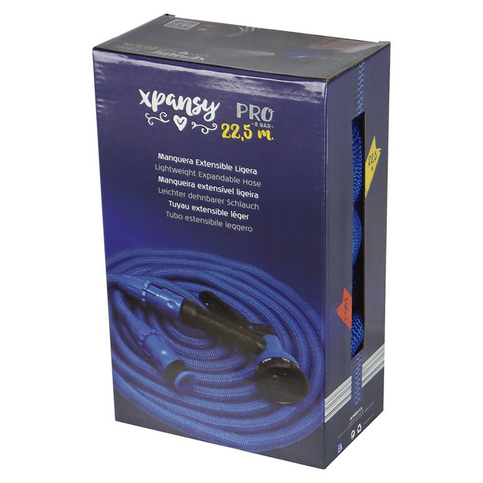Altadex Manguera Expansy Pro Extensible Azul 22.5 m con 7 Pistolas y Adaptador, Anti Rotura, Máx. 8 Bar Altadex Manguera Expansy Pro Extensible Azul 22.5 m con 7 Pistolas y Adaptador, Anti Rotura, Máx. 8 Bar