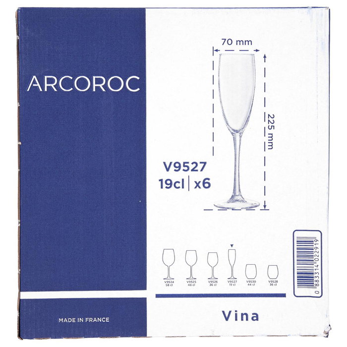 Arcoroc Caja 6 Copas Flauta Eco Vina 19 cL