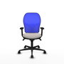 PIQUERAS Y CRESPO Silla de oficina Jorquera con mecanismo Sincro, Blanco y Azul