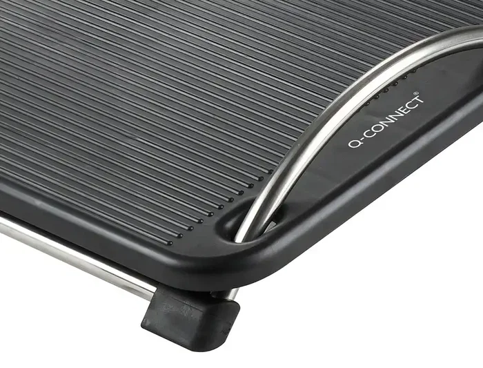 Q-connect Reposapies Antideslizante Plástico con Barras de Acero, 434x330x105 mm