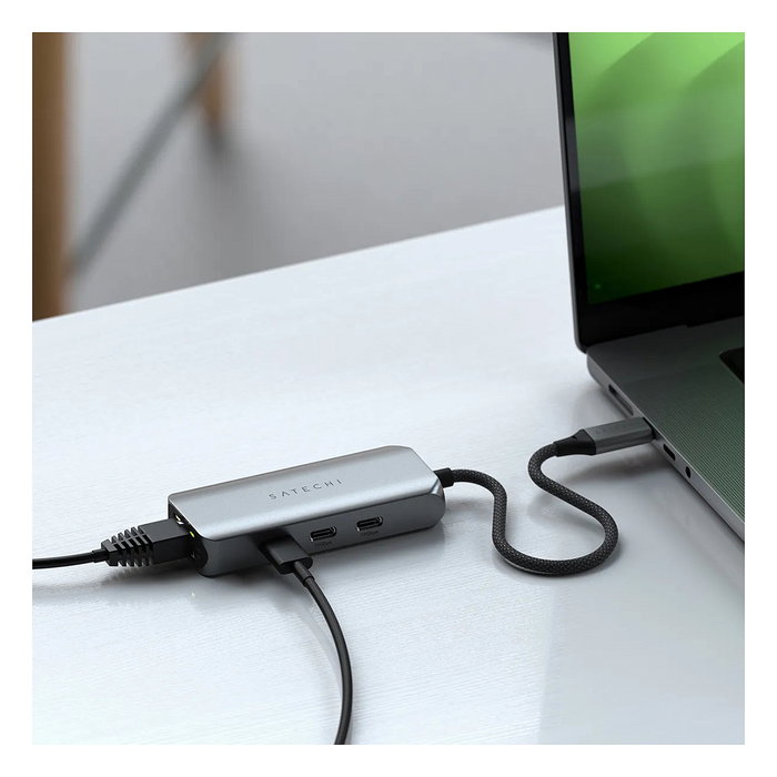 Satechi Hub USB-C de 4 puertos con Ethernet de 2.5 Gigabit, gris espacial