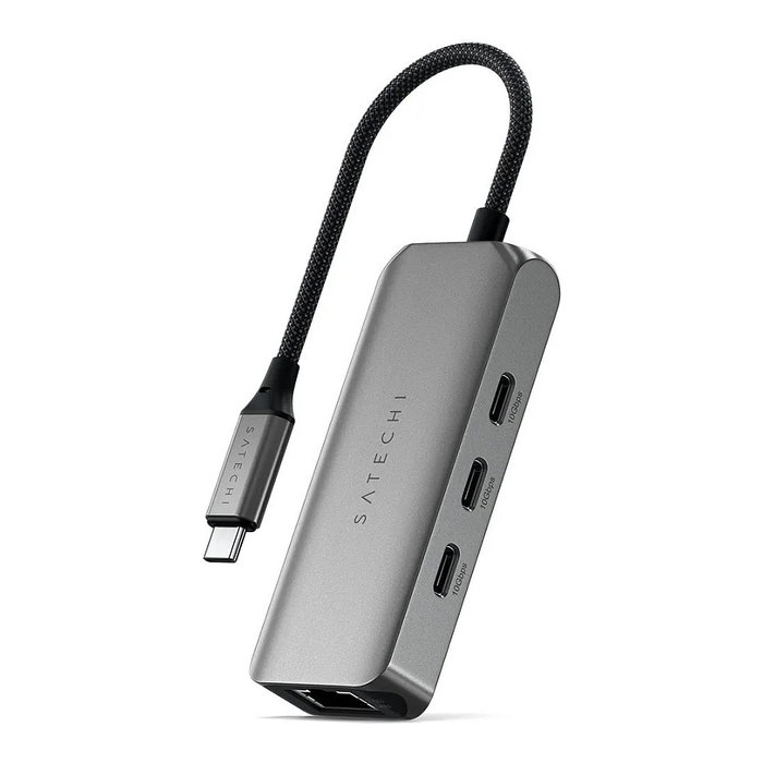Satechi Hub USB-C de 4 puertos con Ethernet de 2.5 Gigabit, gris espacial