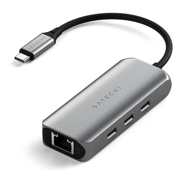 Satechi Hub USB-C de 4 puertos con Ethernet de 2.5 Gigabit, gris espacial