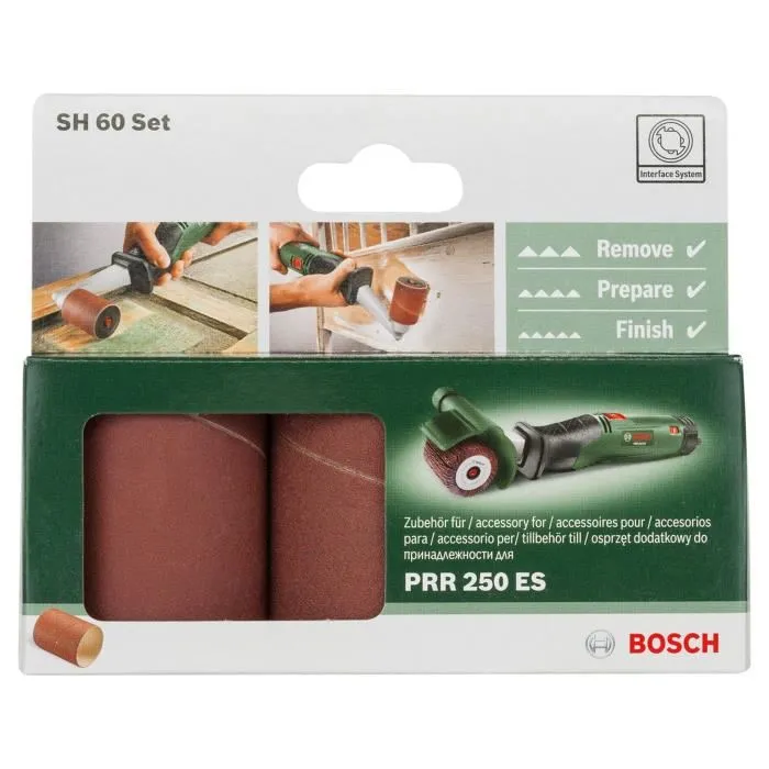 Bosch Juego de abrasivos PRR 60mm G80 + G120 + G240 Bosch Juego de abrasivos PRR 60mm G80 + G120 + G240