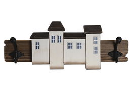 DKD Home Decor Perchero Pared Atlantico Blanco Marron 7 x 15 x 40 cm