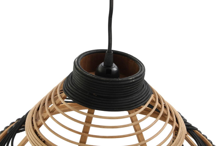 DKD Home Decor Lámpara Techo Colonial Johari Bicolor Ratán 41 x 21 x 41 cm (2 Unidades)