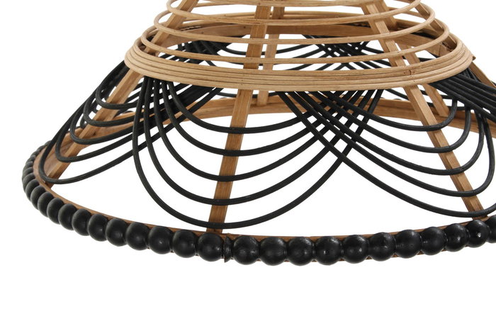 DKD Home Decor Lámpara Techo Colonial Johari Bicolor Ratán 41 x 21 x 41 cm (2 Unidades)