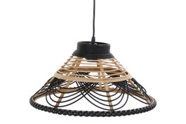 DKD Home Decor Lámpara de Techo Ratán Bicolor JOHARI 41x41x21 cm
