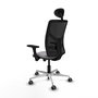 PIQUERAS Y CRESPO Silla de oficina Motilla con mecanismo Sincro/Traslack, Gris y Negro