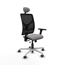 PIQUERAS Y CRESPO Silla de oficina Motilla con mecanismo Sincro/Traslack, Gris y Negro