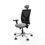 PIQUERAS Y CRESPO Silla de oficina Motilla con mecanismo Sincro/Traslack, Gris y Negro