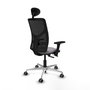 PIQUERAS Y CRESPO Silla de oficina Motilla con mecanismo Sincro/Traslack, Gris y Negro