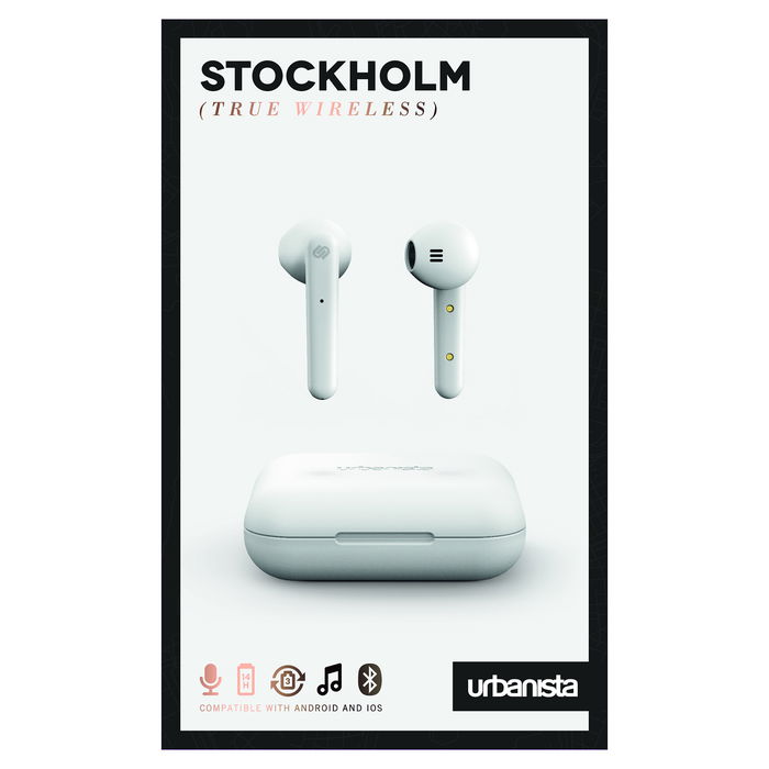 Urbanista STOCKHOLM Auriculares Blanco, Auriculares Over-Ear Inalámbricos Bluetooth con Cancelación de Ruido y Batería de Larga Duración