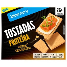Bicentury Tostada Proteína - 3 Paquetes de 7 Tostas (21 Tostas en Total)