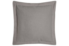 DKD Home Decor Cojín de Lino Gris Claro con Flecos, Pack de 2