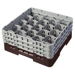 CAMBRO Cesta de lavado 20 comp. 3 alturas Castaño