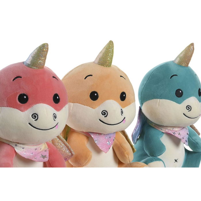 DKD Home Decor Peluche Verde Menta Naranja 20 x 28 x 19 cm (3 Unidades)