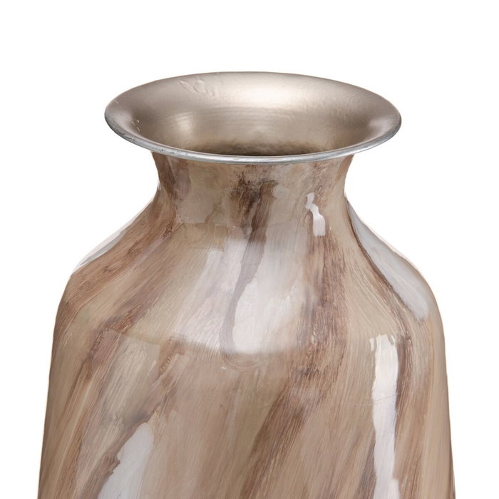 Ixia Jarrón Beige de Metal 28 x 28 x 68 cm