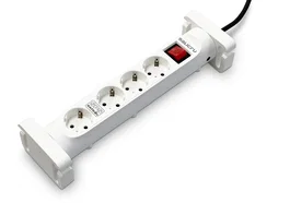 Salicru SPS SAFE 4S - Regleta / Protector de Sobretensión con 4 Tomas Schuko, 230V, 10A, Interruptor, Protección Infantil y Rearmable, Blanco