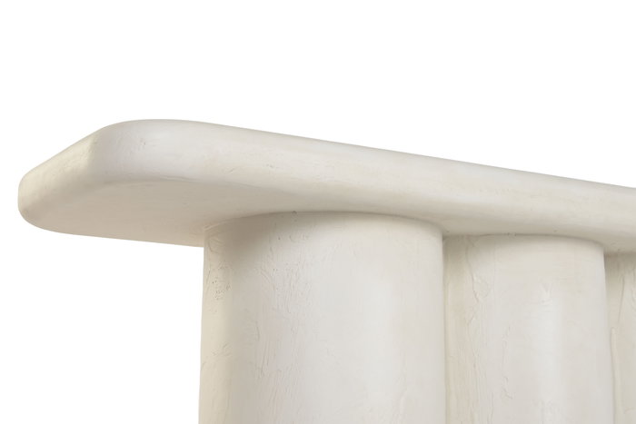 DKD Home Decor Consola Boho Scandi Blanco 120 x 80 x 38 cm Resina Mdf Rugoso