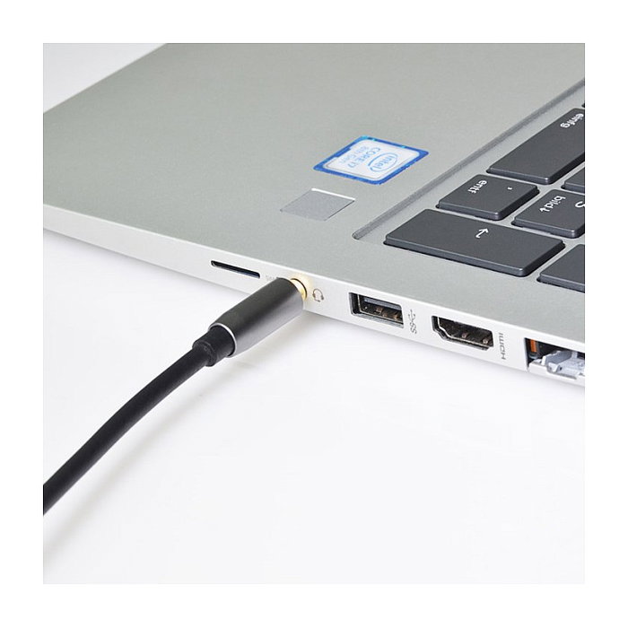 Helos Adaptador de Audio Premium 3,5 mm a 2x 3,5 mm, Negro/Gris