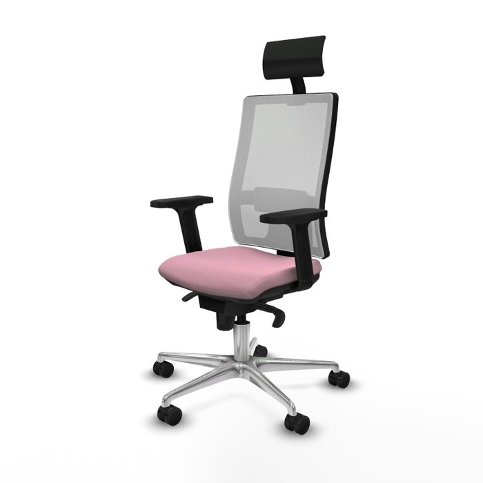 PIQUERAS Y CRESPO Silla de oficina Horna Rosa con Mecanismo Sincro