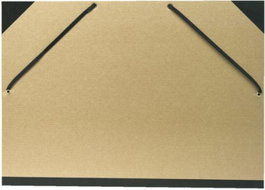 EXACOMPTA Carpeta de dibujo de cartón kraft natural con gomas A3