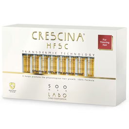 Crescina, Transdermic HFSC 500, Para la estimulación del crecimiento, Sérum de Tratamiento en Ampollas, Para el cuero cabelludo, Para hombres, 20 pzs, 3.5 ml