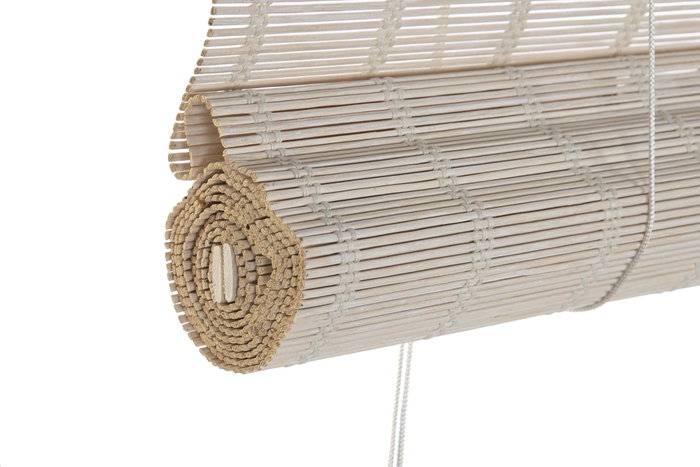 DKD Home Decor Estor Blanco Bambú y Poliéster Enrollable 2 x 175 x 60 cm DKD Home Decor Estor Blanco Bambú y Poliéster Enrollable 2 x 175 x 60 cm