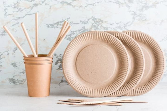 Algon Set 12 Platos Carton Kraft 18 cm (24 Unidades)