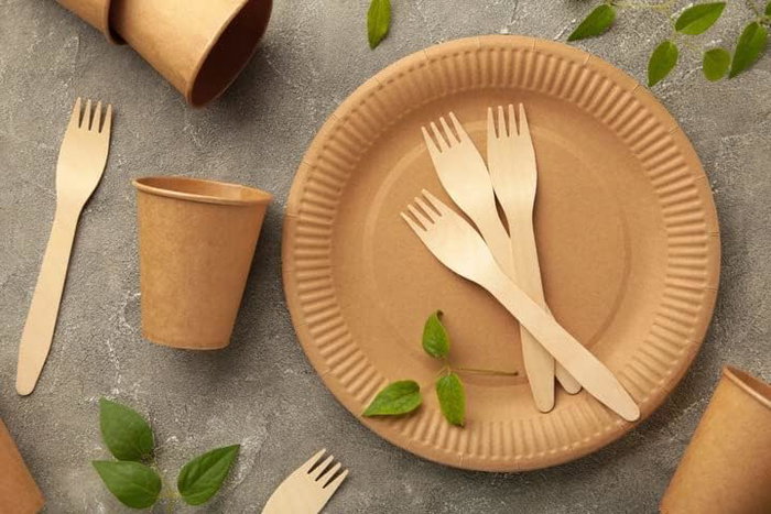 Algon Set 12 Platos Carton Kraft 18 cm (24 Unidades)