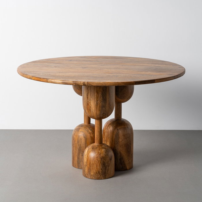 Mesa Comedor Madera de Mango Salón 120 X 120 X 76 cm