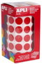 Apli Gomets Redondos 15mm Rojo en Rollo de 2832 Unidades