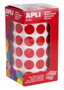 Apli Gomets Redondos 15mm Rojo en Rollo de 2832 Unidades