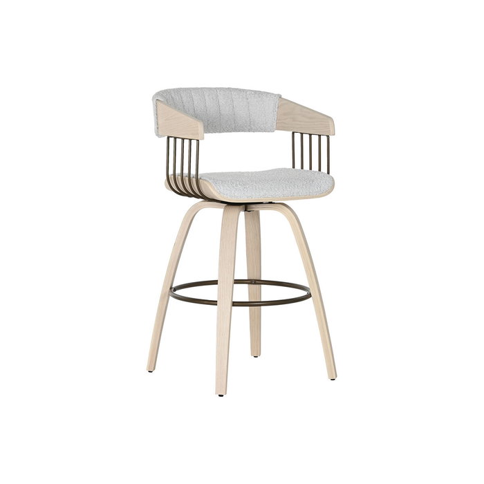 DKD Home Decor Silla de Madera y Poliéster Gris