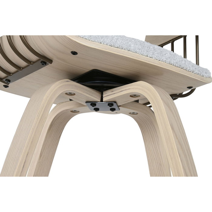 DKD Home Decor Silla de Madera y Poliéster Gris