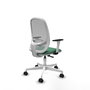 PIQUERAS Y CRESPO Silla de oficina Cilanco con mecanismo Sincro, Verde esmeralda y Gris