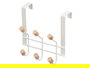 Berilo Percha 6 Pomos Puerta Blanca 24 x 18 x 12.5 cm Metal y Madera (Set de 12)
