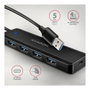 Axagon HUE-C1A Hub de viaje USB-A Superspeed con 4x USB 3.0, 20cm, negro