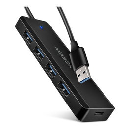Axagon HUE-C1A Hub de viaje USB-A Superspeed con 4x USB 3.0, 20cm, negro