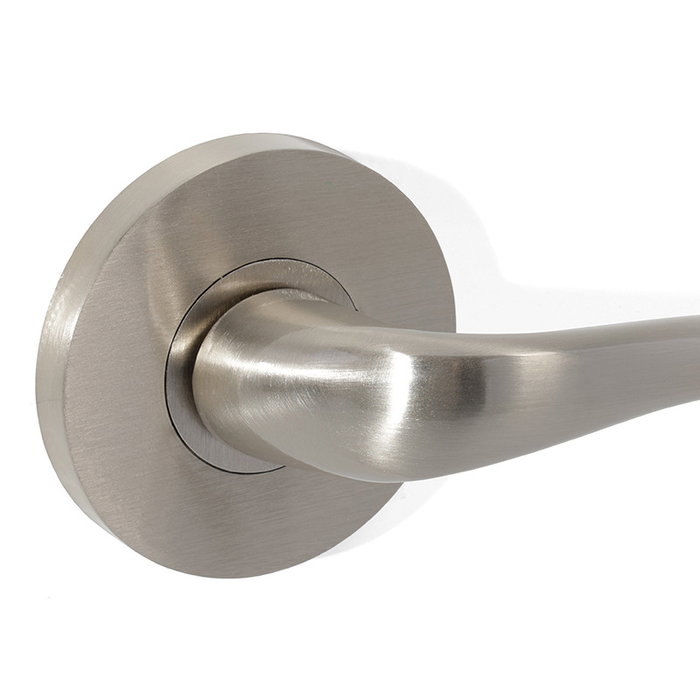 JANDEL Roseta Zamak Modelo Rosa Ø65mm Acabado Níquel Satinado, Cuero Satinado