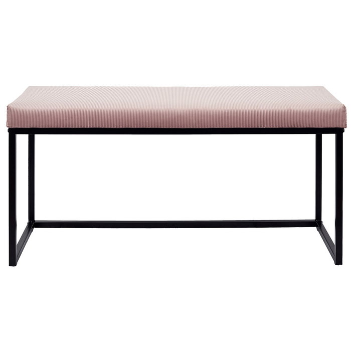 Home Deco Factory Giulia Banco 100x39 Rosa Altura 49 con tapizado de terciopelo para salón