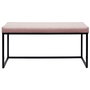 Home Deco Factory Giulia Banco 100x39 Rosa Altura 49 con tapizado de terciopelo para salón