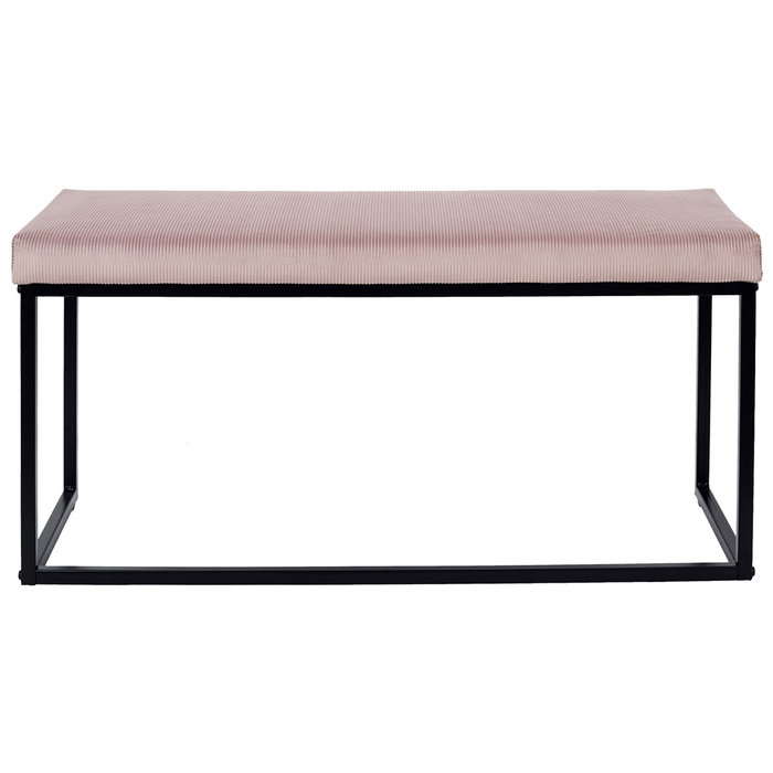Home Deco Factory Giulia Banco 100x39 Rosa Altura 49 con tapizado de terciopelo para salón