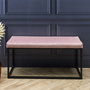 Home Deco Factory Giulia Banco 100x39 Rosa Altura 49 con tapizado de terciopelo para salón