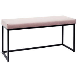 Home Deco Factory Giulia Banco 100x39 Rosa Altura 49 con tapizado de terciopelo para salón