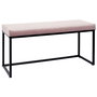 Home Deco Factory Giulia Banco 100x39 Rosa Altura 49 con tapizado de terciopelo para salón