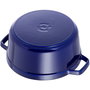 Staub La Cocotte redonda de hierro fundido esmaltado, 24 cm, 3.8 L, azul oscuro (40510-283-0)