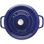 Staub La Cocotte redonda de hierro fundido esmaltado, 24 cm, 3.8 L, azul oscuro (40510-283-0)